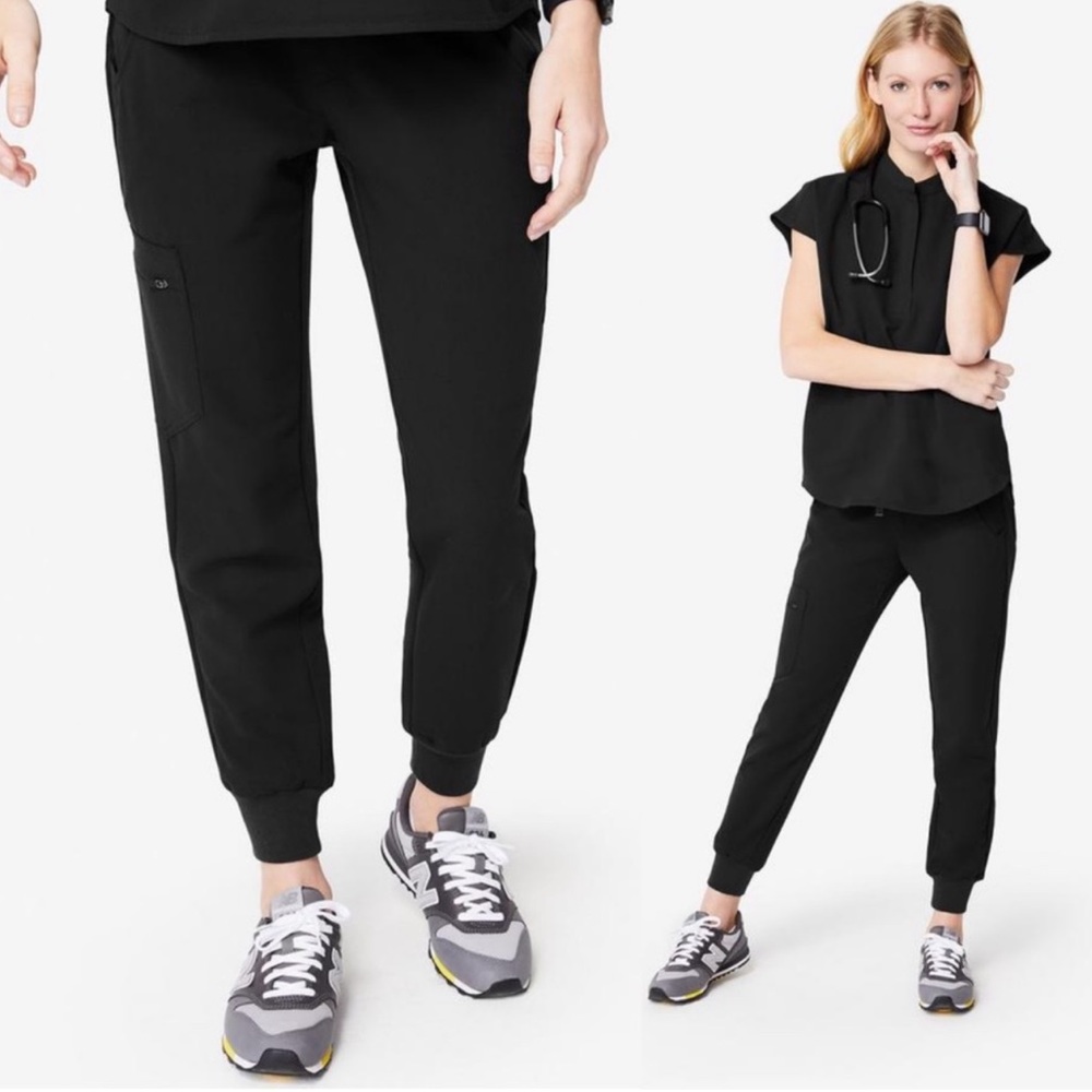 FIGS black Zamora jogger scrub pants M TALL